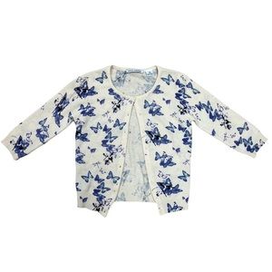 Autumn Cashmere purple butterfly cardigan 100% CASHMERE XS